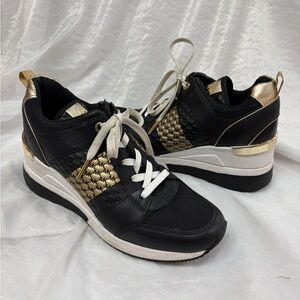 Michael Kors Black Sneakers with Gold Details